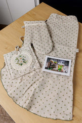 Подарунковий набір «Вінтаж Green»: рукавиця, прихватка та фартух