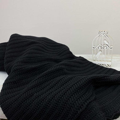 Плед в'язаний Cotton Чорний ПРОВАНС, 130х170см 021259