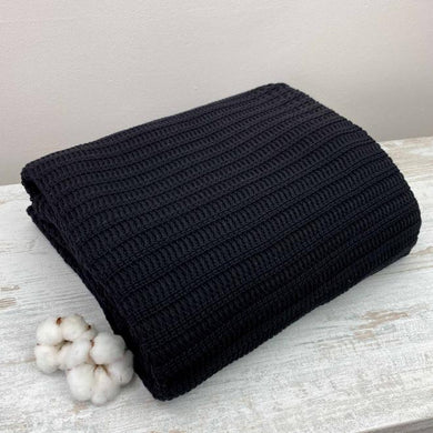Плед в'язаний Cotton Чорний ПРОВАНС, 130х170см 021259
