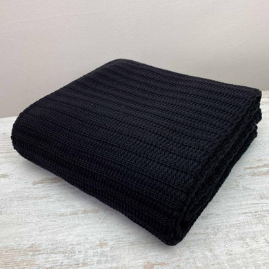 Плед в'язаний Cotton Чорний ПРОВАНС, 130х170см 021259