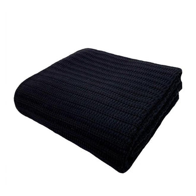 Плед в'язаний Cotton Чорний ПРОВАНС, 130х170см 021259
