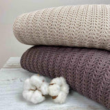 Плед вʼязаний Cotton кавовий Прованс, 130х170 см