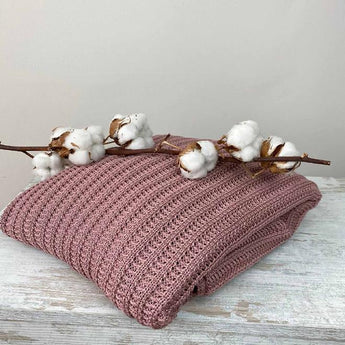 Плед в'язаний Cotton Темно-Рожевий ПРОВАНС, 200х220см 021277