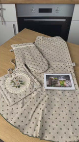 Подарунковий набір «Вінтаж Green»: рукавиця, прихватка та фартух