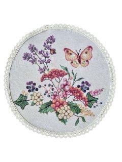 Гобеленова серветка Лавандове поле кругла ПРОВАНС, D35см 026079