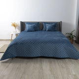 Покривало ТЕП "VELOUR" 220 * 240 см синій/ромб круглий