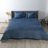 Покривало ТЕП "VELOUR" 220 * 240 см синій/ромб круглий