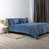 Покривало ТЕП "VELOUR" 150*210 см синє/ромб круглий