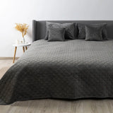 Покривало ТЕП "VELOUR" 240 * 260 см сірий/ромб круглий