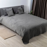Покривало ТЕП "VELOUR" 220*240 см сірий/ромб круглий