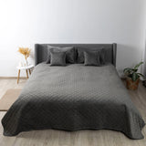 Покривало ТЕП "VELOUR" 240 * 260 см сірий/ромб круглий