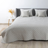Покривало ТЕП "VELOUR" 220*240 см світло-сірий/ромб круглий