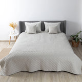 Покривало ТЕП "VELOUR" 240*260 см світло-сірий/ромб круглий