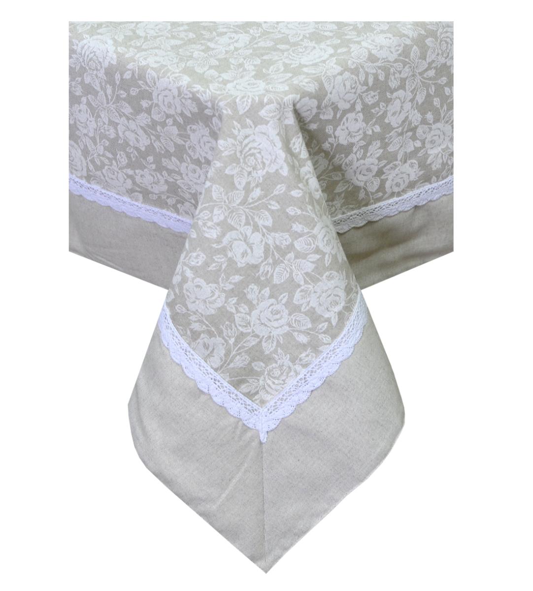 Святкова скатертина White Rose Прованс, 140х140 см