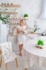 Скатертина на святковий стіл Прованс Lilac Rose ПРОВАНС, 140х220см 003778