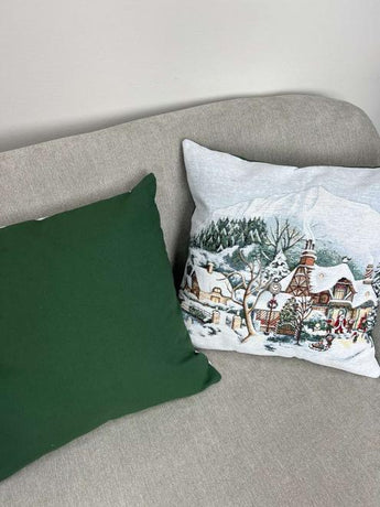 Подушка декоративна з велюром Зимове місто Вінок ПРОВАНС, 45х45см 031415