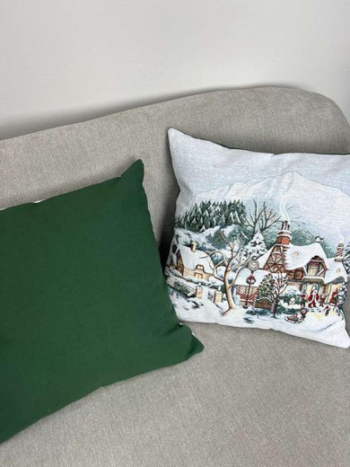 Подушка декоративна з велюром Зимове місто Вінок ПРОВАНС, 45х45см 031415