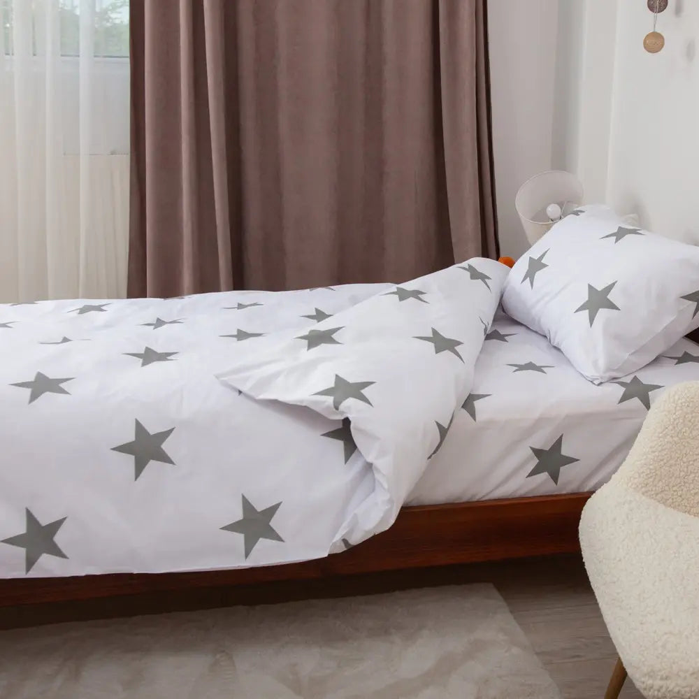 Комплект постільної білизни ТЕП "Soft dreams" Зірки (сірі), 50x70 підлітковий 
