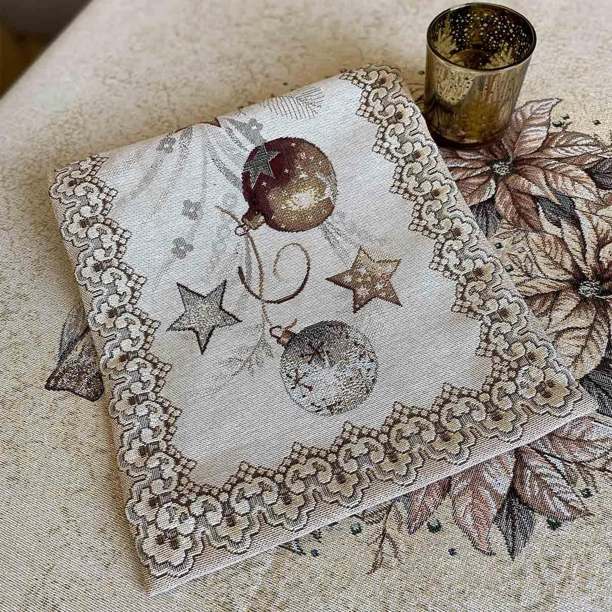Гобеленова серветка новорiчна Золотi свята ПРОВАНС, 30х50см 016190