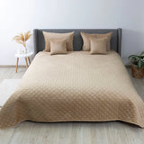 Покривало ТЕП "VELOUR" 220*240 см золотий беж/ромб круглий