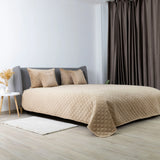 Покривало ТЕП "VELOUR" 220*240 см золотий беж/ромб круглий