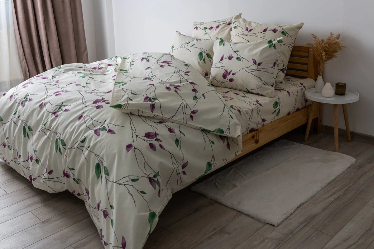 Комплект постільної білизни ТЕП "Soft dreams" Branch on White, 70x70 двоспальний