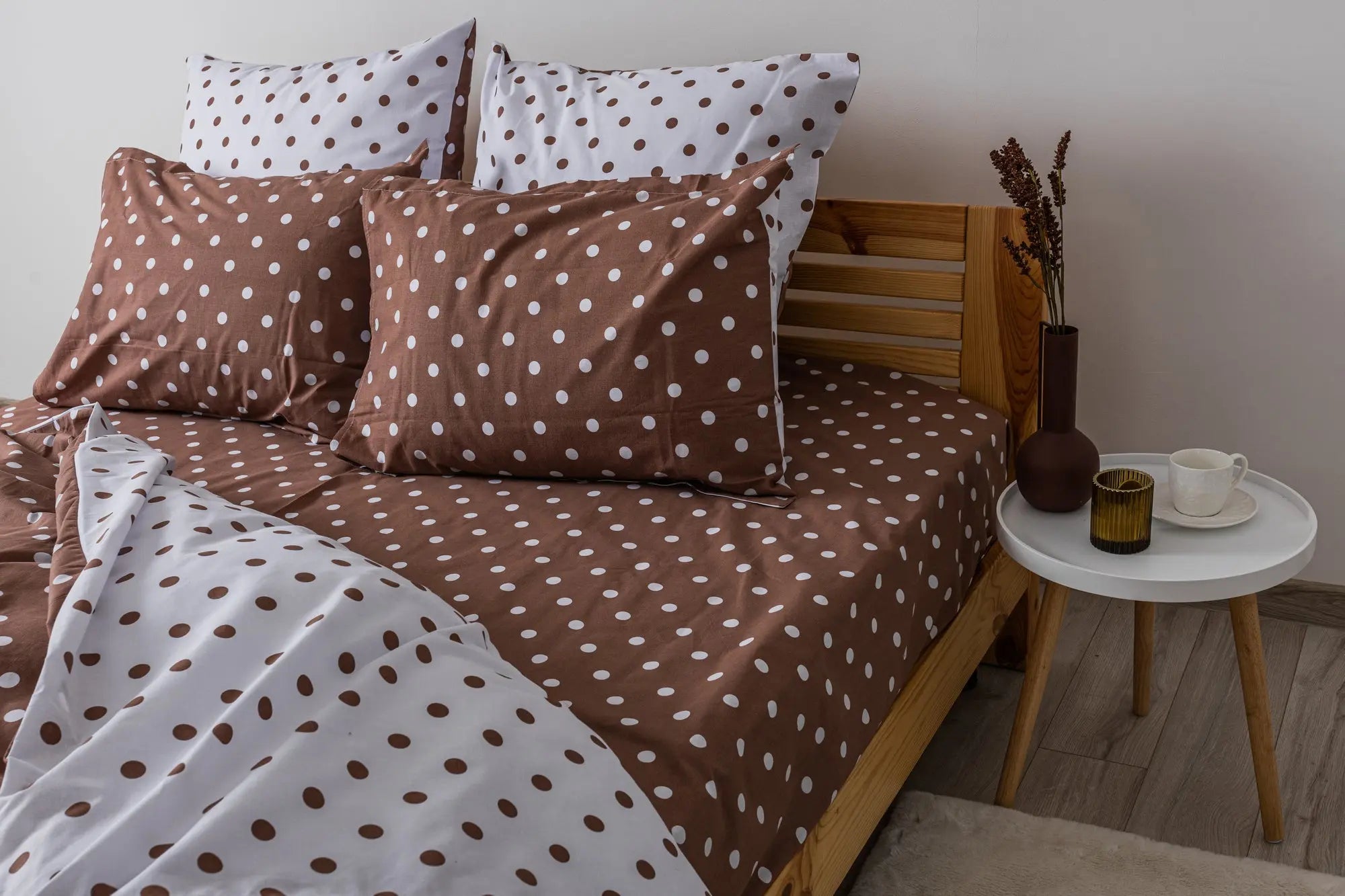 Комплект постільної білизни ТЕП "Happy Sleep" Cappuccino Dots, 50x70 сімейний 