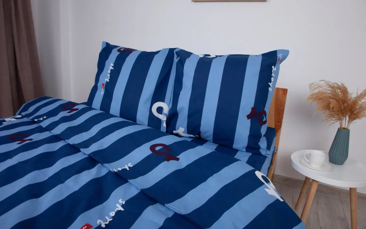 Комплект постільної білизни ТЕП "Soft dreams" Line Blue, 70x70 полуторний 