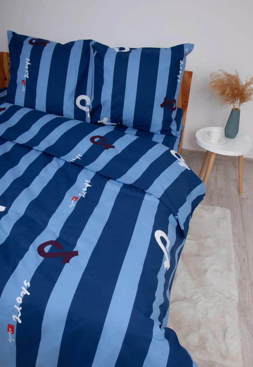 Комплект постільної білизни ТЕП "Soft dreams" Line Blue, 70x70 двоспальний 