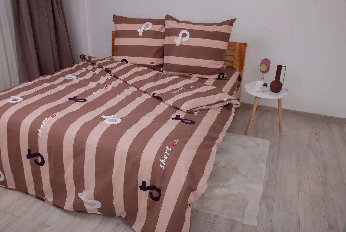 Комплект постільної білизни ТЕП "Soft dreams" Line Brown, 70x70 двоспальний