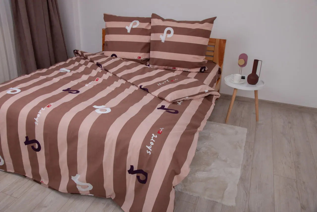 Комплект постільної білизни ТЕП "Soft dreams" Line Brown, 70x70 двоспальний 