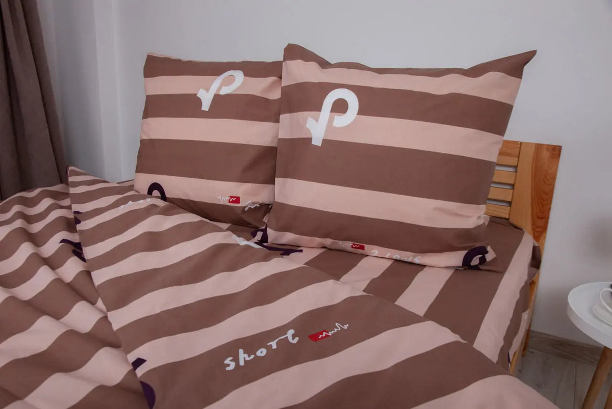 Комплект постільної білизни ТЕП "Soft dreams" Line Brown, 70x70 євро