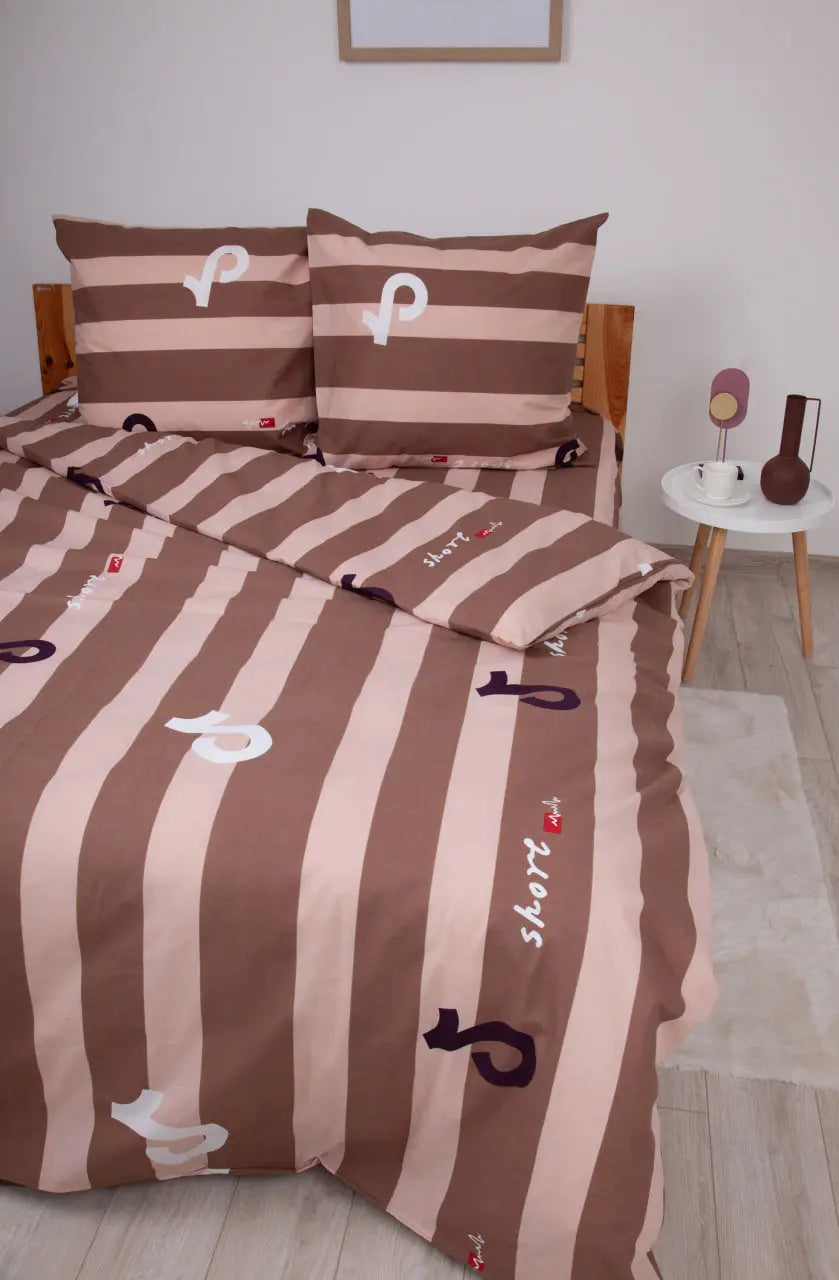 Комплект постільної білизни ТЕП "Soft dreams" Line Brown, 70x70 євро 