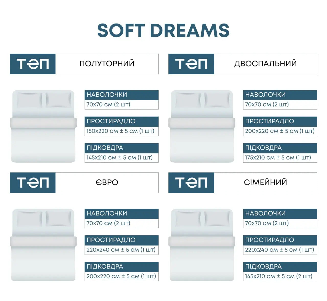 Комплект постільної білизни ТЕП "Soft dreams" Chocolate Fusion, 70x70 полуторний 